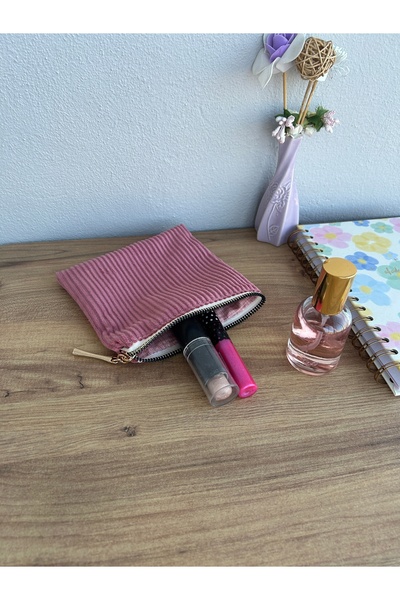 minyaturhayalim Gold fermuarlı Pembe fitilli kadife astarlı küçük cüzdan kozm...