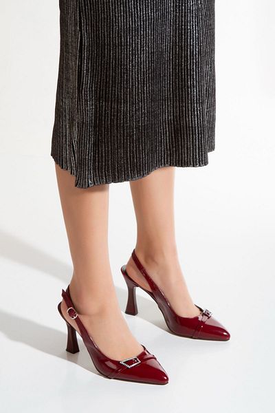 NASSAN Stiletto with Patent Leather Material Buckle 9cm
