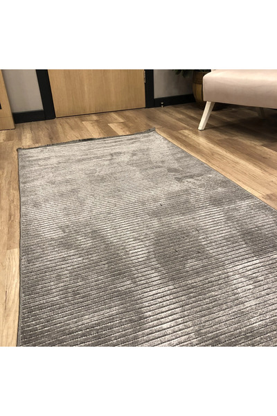 LUXESS HALI Luxess Cool Koleksiyonu Pamuklu Klim Dokuma Dekoratif Halı 404 Antrasit