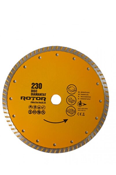 Rotor Seramik Kesme Elmas Kesici Disk 230x2.6x10x22.23 (Turbo Segmentli) - Se...