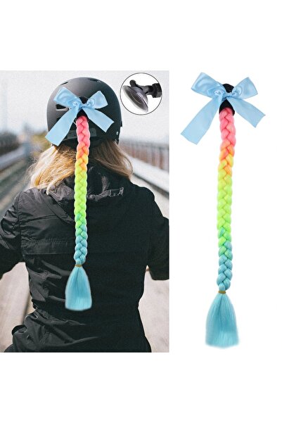 TAM TARZ Cască de motocicletă coadă de cal împletită argintie - ACM05S