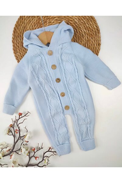 minik ay Triko kapşonlu tulum