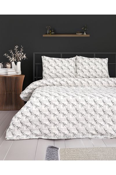 Sares Home Bedding Set Floral Print Black Ivy Single (Without Bed)