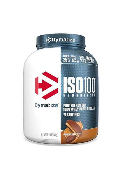 Dymatize ISO 100 Hydrolyzed whey protein isolate, Chocolate Peanut Butter, 5 LB