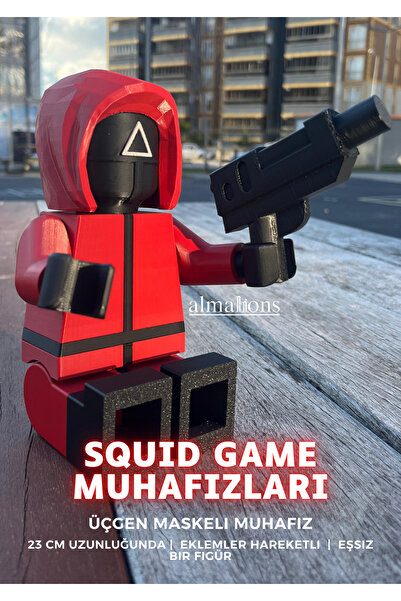 almalions مجسم حارس الجندي 23 سم لعبة الحبار المقنع المثلث