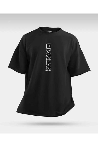 khufu Μπλουζάκι OSAKA με εμπριμέ χαλαρή εφαρμογή OVERSIZE UNİSEX