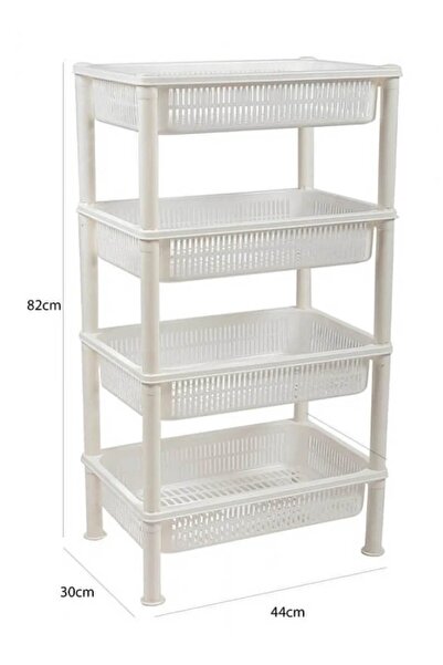 co arma سلة حفظ الخضار والفواكة مكونة من 4 طوابق 82*45*30 سم بيج