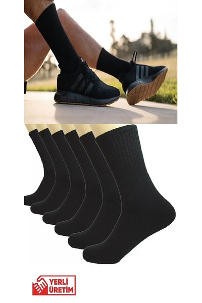 Ozzy Socks 6 Pairs No Logo Black Seamless Cotton Tennis Unisex Socks