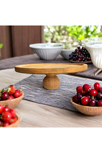 Ritsahome RİTSA HOME DOĞAL AHŞAP AYAKLI  SUNUM STANDI,KEK STANDI,MEYVE TABAĞI