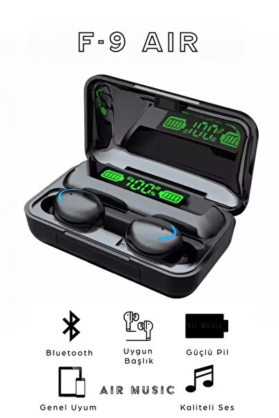 Air Music F9-5 Tws Kablosuz Bluetooth 5.0 Mikrofonlu Dokunmatik Kulaklık