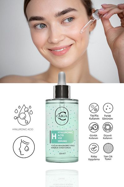 Caria 50 ml Hyaluronic Acid Face Serum - Intensive Moisturizer and Anti-Wrinkle
