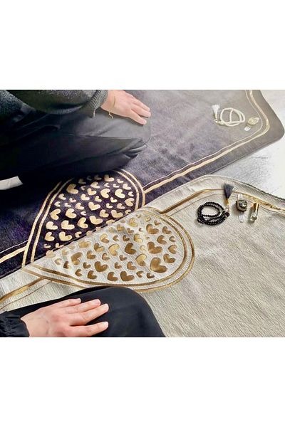 eslem butik Heart Double Prayer Mat Set
