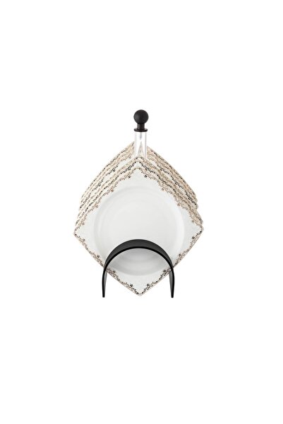 Dania A set of porcelain dishes with a black stand, 6 pieces