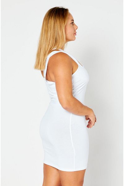 NA-KD Women One Shoulder Cut Out Mini Dress, White