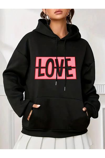 Pink Sky Φούτερ LOVE Printed Unisex Oversize