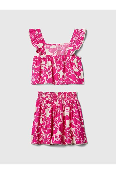 GAP Kız Çocuk Pembe Desenli Outfit Set