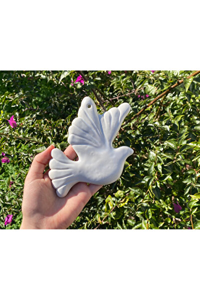 Boyamaya Hazır Seramik Kuş – 10x16 cm | El Yapımı Dekoratif Hobi Ürünü