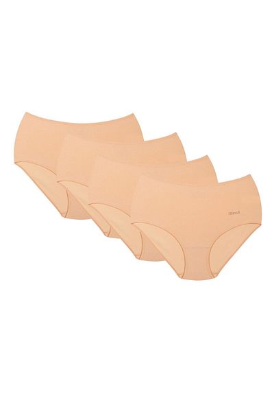 Kom Σετ γυναικεία εσώρουχα Modal Cotton - Ψηλόμεση Basic Skin 4 τεμαχίων