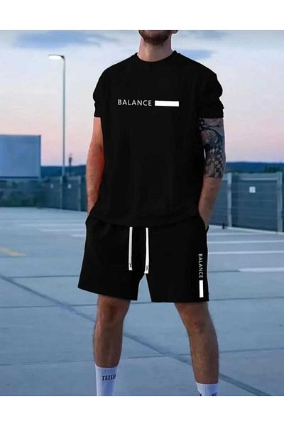 FULL TOLERANCE Balance Printed Shorts Tee Set