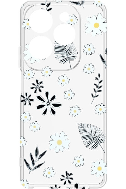 INFINIX Hot 40 Pro Uyumlu Baskılı ve Kamera Korumalı Şeffaf Renk Silikon Kılıf