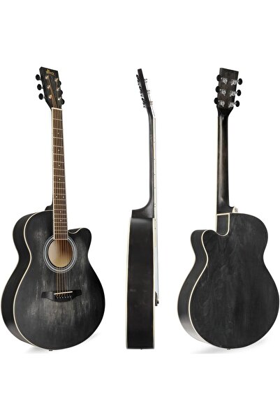 winzz AF-H00LC 40-BK CUTAWAY AKUSTİK GİTAR, KILIF ,ASKI ,PENA