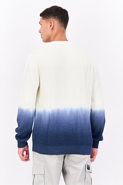 Perry Ellis Men V-Neck Two-Tone Cardigan, Off White