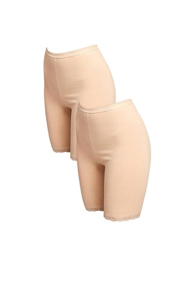 Kom Chiloți din piele din 2 piese din bumbac modal, lycra, dantelă, picior lung KQ.OBSCKLT.1K.M1.K4