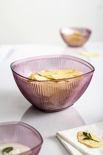 Depa 1.5 Lt Acrylic Baroque Plum - Medium Size Square Fruit and Salad Bowl