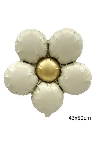 Patladı Gitti Cream Daisy Foil Balloon 43X50 cm