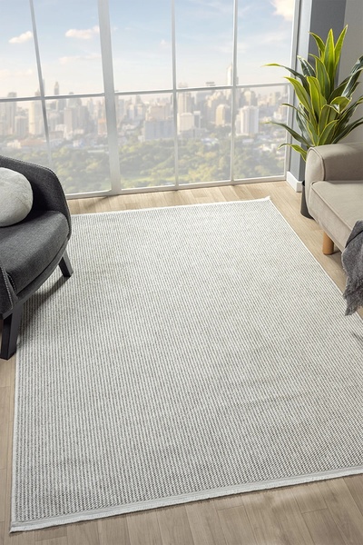 Turkrugs Zen Serisi Gri Iskandinav Tarzlı Naturel Bukleli Yumuşak Hav Toz Vermez Modern Dokuma Halı