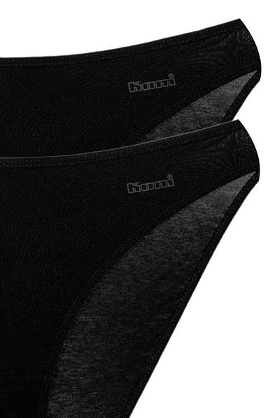 Kom Set de chiloți de bază din bumbac modal Lycra pentru femei, negru, 4 piese QB1.K1S.KCO.4K1M