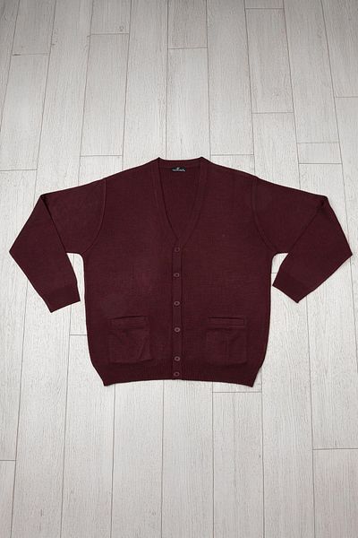 Woolen World Front Pocket V-Neck Oversize (Large Size) Buttoned Wool Knitwear Cardigan