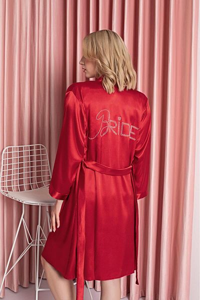 Espuar Special Bride Stone Printed Dressing Gown and Thin Strap Nightgown for Brides 2 Piece Boxed Set