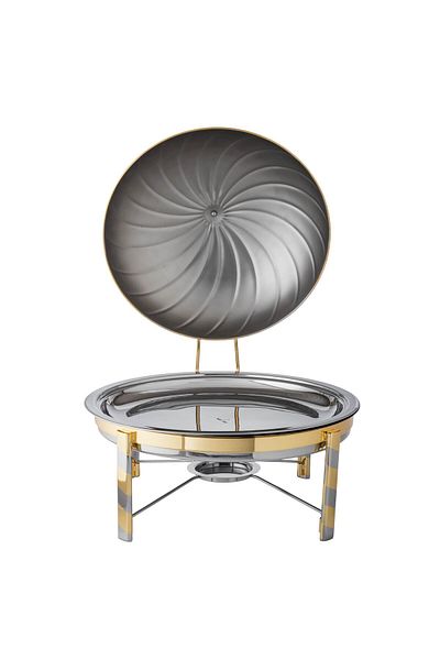 Dania Stainless steel food serving warmer, silver and gold