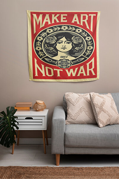 OZG DESİGN Make Art Not War Duvar Örtüsü Ve Duvar Halısı