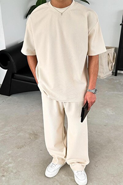 HAFKAGİYİM Μπλουζάκι μπεζ Slim Corduroy Oversize