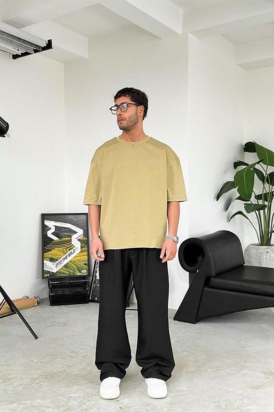 HAFKAGİYİM Μπλουζάκι Khaki Cozy Basic Soft Oversize