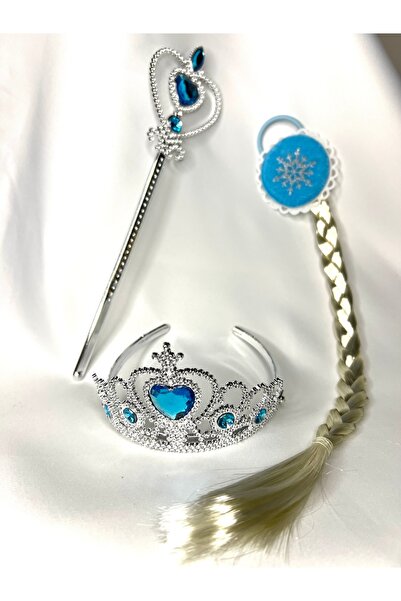 PERİLİ AYLİZ Kız Çocuk Karlar Ülkesi Frozen Elsa Asa Saç Ve Tac Seti  - Elsa ...