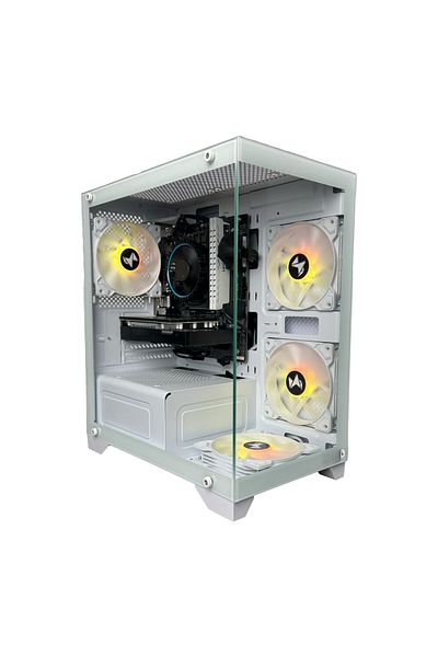 MIEXCITE كمبيوتر ألعاب G4MATX ECO Core i5 12400F RTX 3050 H610 MB DDR4 16GB 1TB Stock AC White