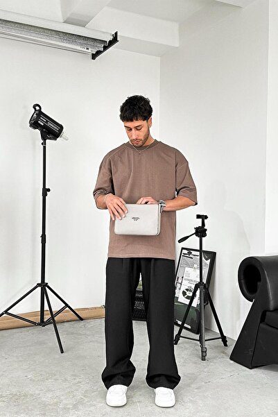 HAFKAGİYİM Ανοιχτό καφέ Cozy Basic Soft Oversize T-Shirt