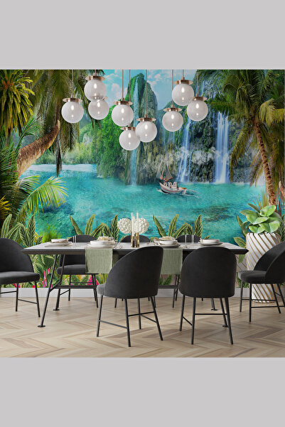 dreamwall Şelale Ve Orman Desenli Isı Ve Ses Yalıtımlı Sağlıklı Tekstil Duvar Kağıdı