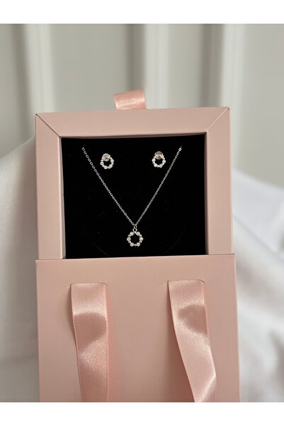 Silver Anneler Günü Özel 925 Ayar Gümüş Özel Gün Papatyam Kolye Küpe Set Gümüş Takım/kutulu Gönderim