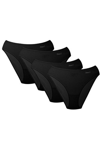 Kom Set de chiloți slip din 4 piese din bumbac modal Lycra de bază negru QK1.BK1S.O7CK.SMLP