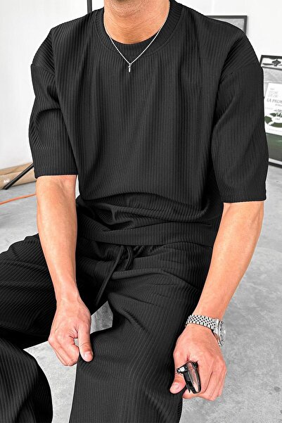 HAFKAGİYİM Μαύρο κορδόνι Oversize T-Shirt