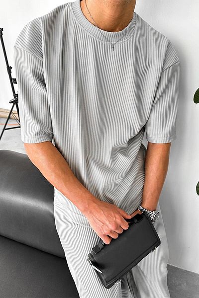 HAFKAGİYİM Μπλουζάκι με γκρι κορδόνι oversize
