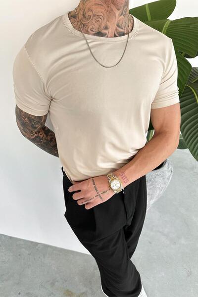 HAFKA Beige Basic Premium Relaxed T-Shirt