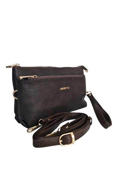 Ladystyle Дамска чанта през рамо MIRA FLOTTER LEATHER, регулируема презрамка за ръка и дълга презрамка