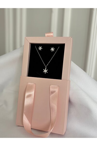 Silver Anneler Günü Özel 925 Ayar Gümüş Özel Gün Kartane Kolye Küpe Set Gümüş Takım/kutulu Gönderim