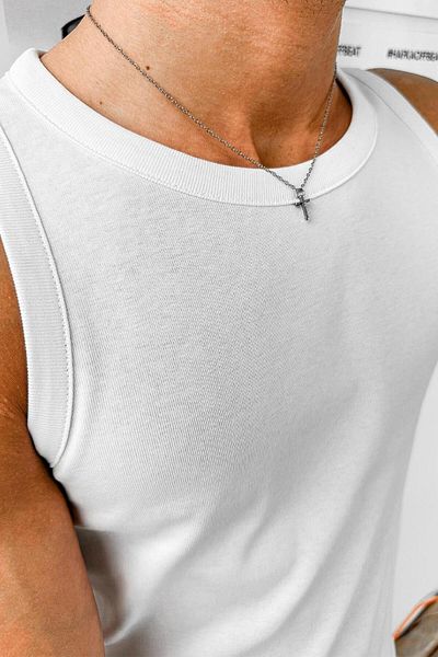 HAFKAGİYİM White Cozy Basic Tank Top Lycra Premium Thin Ribbed Undershirt