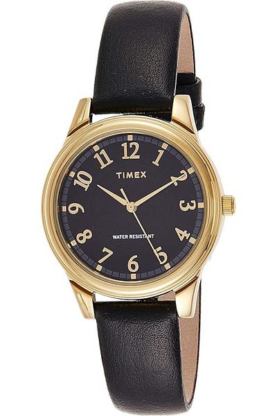 Timex Women's Quartz Watch, Analog Display and Leather Strap TW2R87100